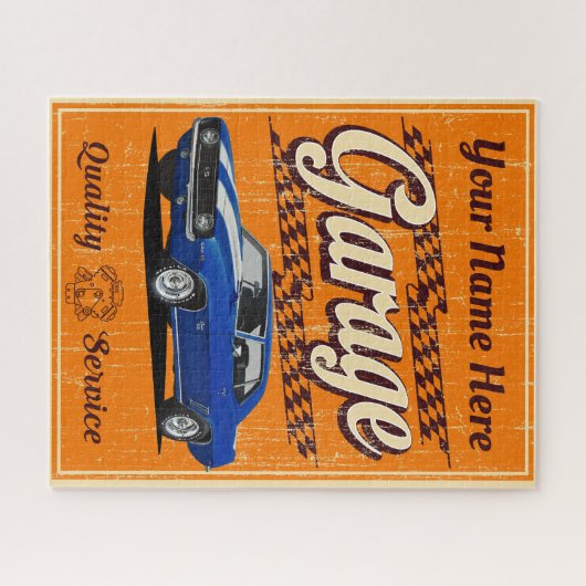 Personalisierte Camaro Garage in Orange Puzzle (Horizontal)