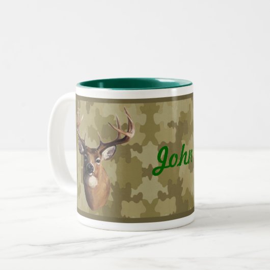 Personalisierte Camouflage Hirsche Tasse (Vorderseite Links)