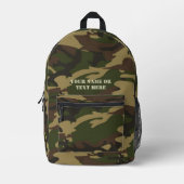 Personalisierte Camouflage Militärische Grüne Männ Bedruckter Rucksack (Vorderseite)