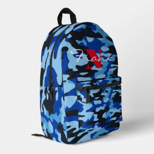 Personalisierte Camouflage Muster Blue Black Backp Bedruckter Rucksack