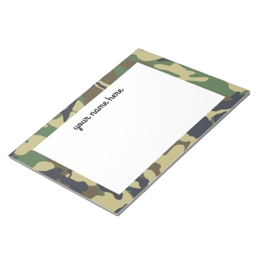 Personalisierte Camouflage Notepad Notizblock (angewinkelt)