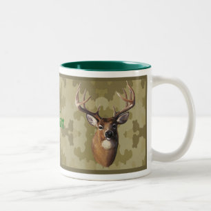 Personalisierte Camouflage-Rotwild-Tasse Zweifarbige Tasse
