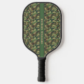 Personalisierte Camouflage Woodland Military Print Pickleball Schläger (Rückseite)