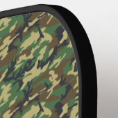 Personalisierte Camouflage Woodland Military Print Pickleball Schläger (Linke Seite)