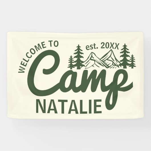 Personalisierte Camp Junggesellinnenparty - Coole  Banner (Horizontal)