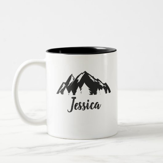 Personalisierte Campfire-Tasse Zweifarbige Tasse (Links)
