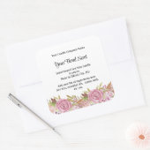 Personalisierte Candle Labels Floral Scent Rose Quadratischer Aufkleber (Umschlag)