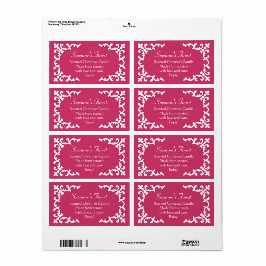 Personalisierte Candle- oder Canning Jar Pink-Besc (Vorne)