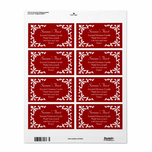 Personalisierte Candle oder Canning Jar Red Label (Vorne)