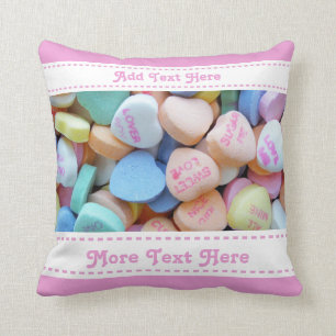 Personalisierte Candy Conversation Hearts Kissen