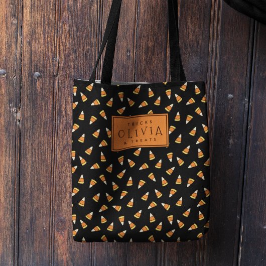 Personalisierte Candy Corn Halloween Candy Tasche