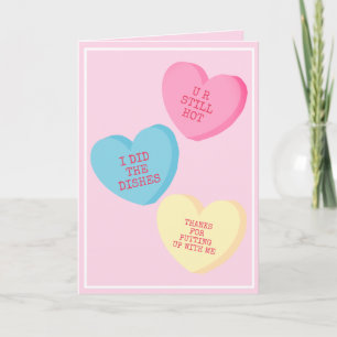 Personalisierte Candy Hearts Valentinstagskarte Karte