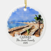 Personalisierte Cannes, französisches Geschenk Keramik Ornament (Vorne)