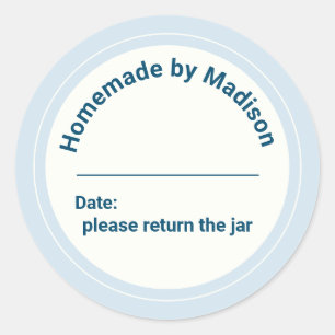 Personalisierte Canning Homemade   Rückgabe des Ja Runder Aufkleber