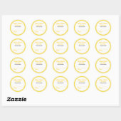 Personalisierte Canning Jar Stickers Gelbe Karos (Blatt)