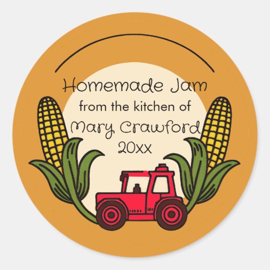 Personalisierte Canning Jarring Labels Runder Aufkleber (Vorderseite)