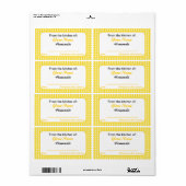 Personalisierte Canning-Labels für Jars-Gelbe Karo (Vorne)
