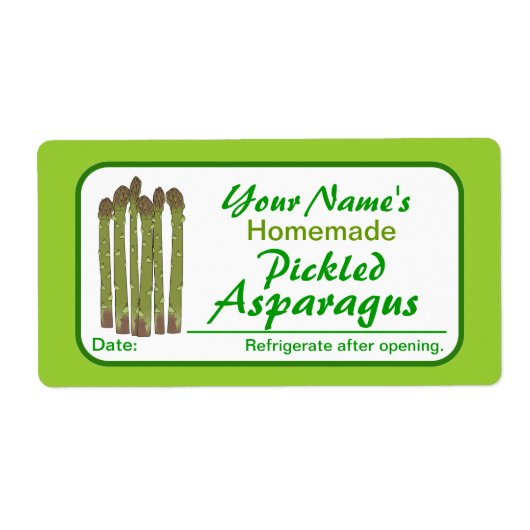 Personalisierte Canning Labels Pickled Asparagus (Vorne)