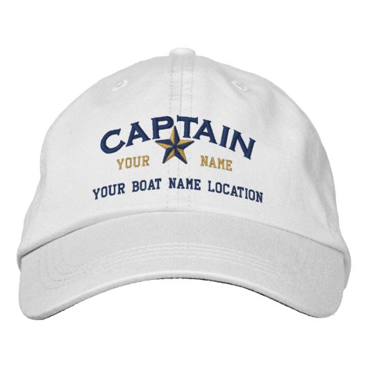 Personalisierte CAPTAIN Star Ball Cap Stickerei Bestickte Baseballkappe (Vorderseite)