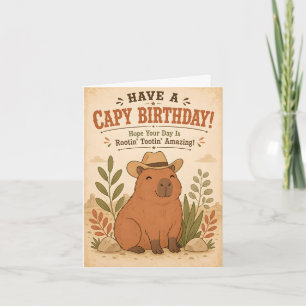 Personalisierte Capybara-Cowboy-Geburtstagskarte l Feiertagskarte