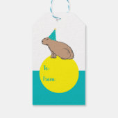 Personalisierte Capybara-Kindergeburtstags-Zoo-Tie Geschenkanhänger (Rückseite)