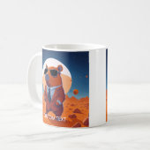 Personalisierte Capybara mit Anzug auf Mars Kaffeetasse (Vorderseite Links)