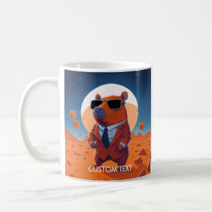 Personalisierte Capybara mit Anzug auf Mars Kaffeetasse