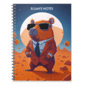 Personalisierte Capybara mit Anzug auf Mars Notizblock (Vorderseite)
