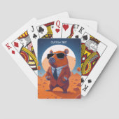 Personalisierte Capybara mit Anzug auf Mars Spielkarten (Rückseite)