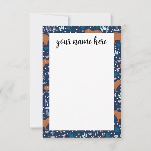 Personalisierte Capybara-Notecards Dankeskarte (Vorderseite)