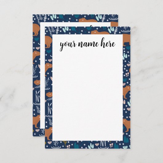 Personalisierte Capybara-Notecards Dankeskarte (Vorne/Hinten)