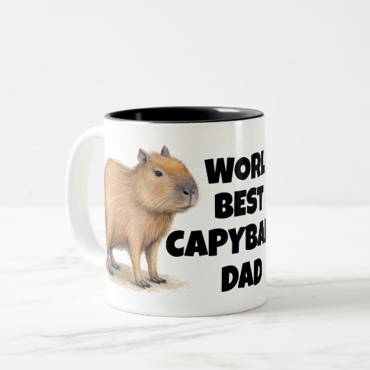 Personalisierte Capybara-Tasse Zweifarbige Tasse (Vorderseite Links)