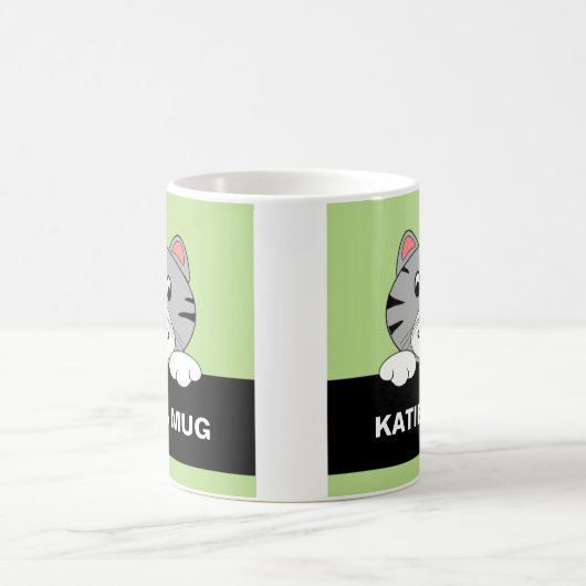 Personalisierte Cartoon-Katzen-Tasse Kaffeetasse (Mittel)