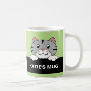Personalisierte Cartoon-Katzen-Tasse Kaffeetasse