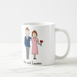 Personalisierte Cartoon-Tasse der Jahrestagspaare Kaffeetasse