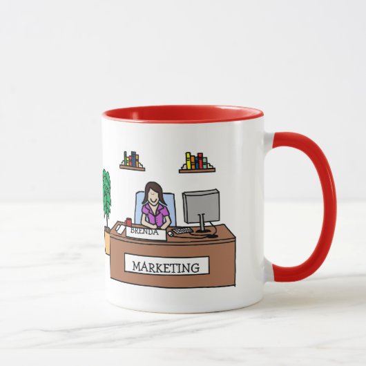 Personalisierte Cartoon-Tasse des Marketings-Gurus Tasse (Rechts)