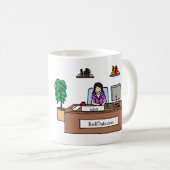 Personalisierte Cartoon-Tasse mit Firmennamen Kaffeetasse (VorderseiteRechts)