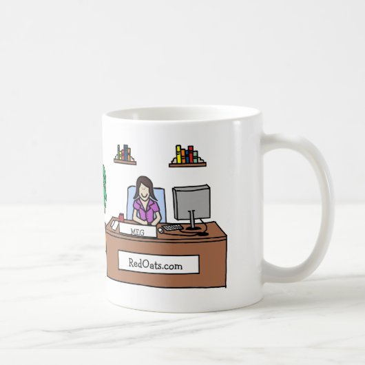 Personalisierte Cartoon-Tasse mit Firmennamen Kaffeetasse (Rechts)