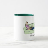 Personalisierte Cartoon-Tasse Techie Mama u. Vatis Tasse (Zentrum)