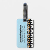 Personalisierte Cartoonpenguin-Armee Gepäckanhänger (Rückseite vertikal)