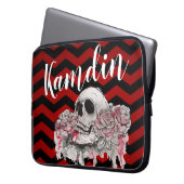 Personalisierte Caseskull-Rose für Notebooks mit Z Laptopschutzhülle (Vorderseite Links)