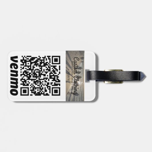 Personalisierte Cash App & Venmo QR Code Gepäckanh Gepäckanhänger (Rückseite horizontal)