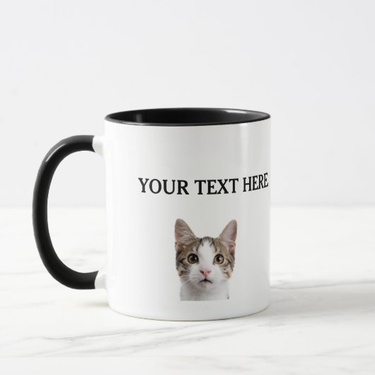Personalisierte Cat Face Name Pet Lover Owner Tass Tasse (Links)