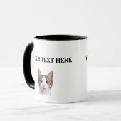 Personalisierte Cat Face Name Pet Lover Owner Tass Tasse (Vorderseite Links)