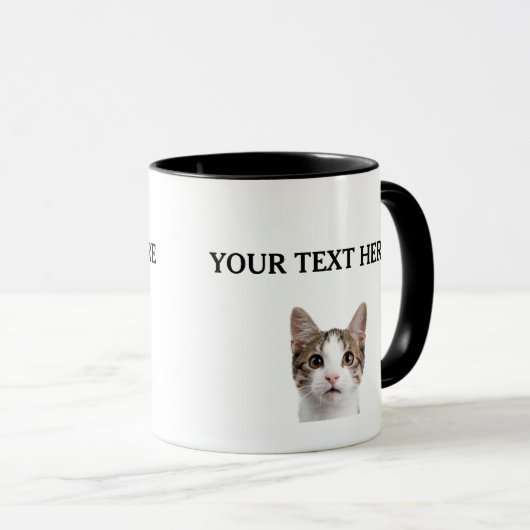 Personalisierte Cat Face Name Pet Lover Owner Tass Tasse (VorderseiteRechts)
