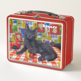 Personalisierte Cat GRILLEN / Pic Nic Metall Brotdose