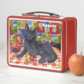Personalisierte Cat GRILLEN / Pic Nic Metall Brotdose (Beispiel)