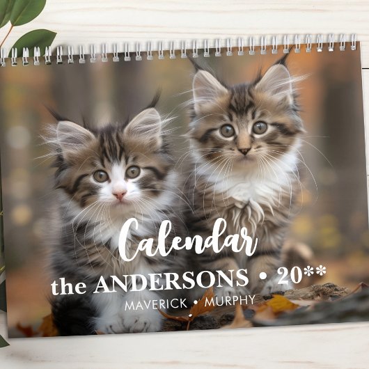 Personalisierte Cat Lover Family Custom Fotos 2026 Kalender