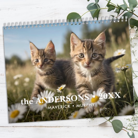Personalisierte Cat Lovers Family Custom 2026 Foto Kalender