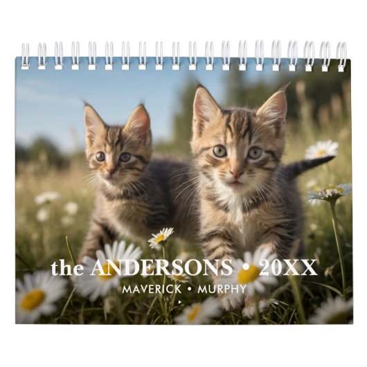 Personalisierte Cat Lovers Family Custom 2026 Foto Kalender (Titelbild)